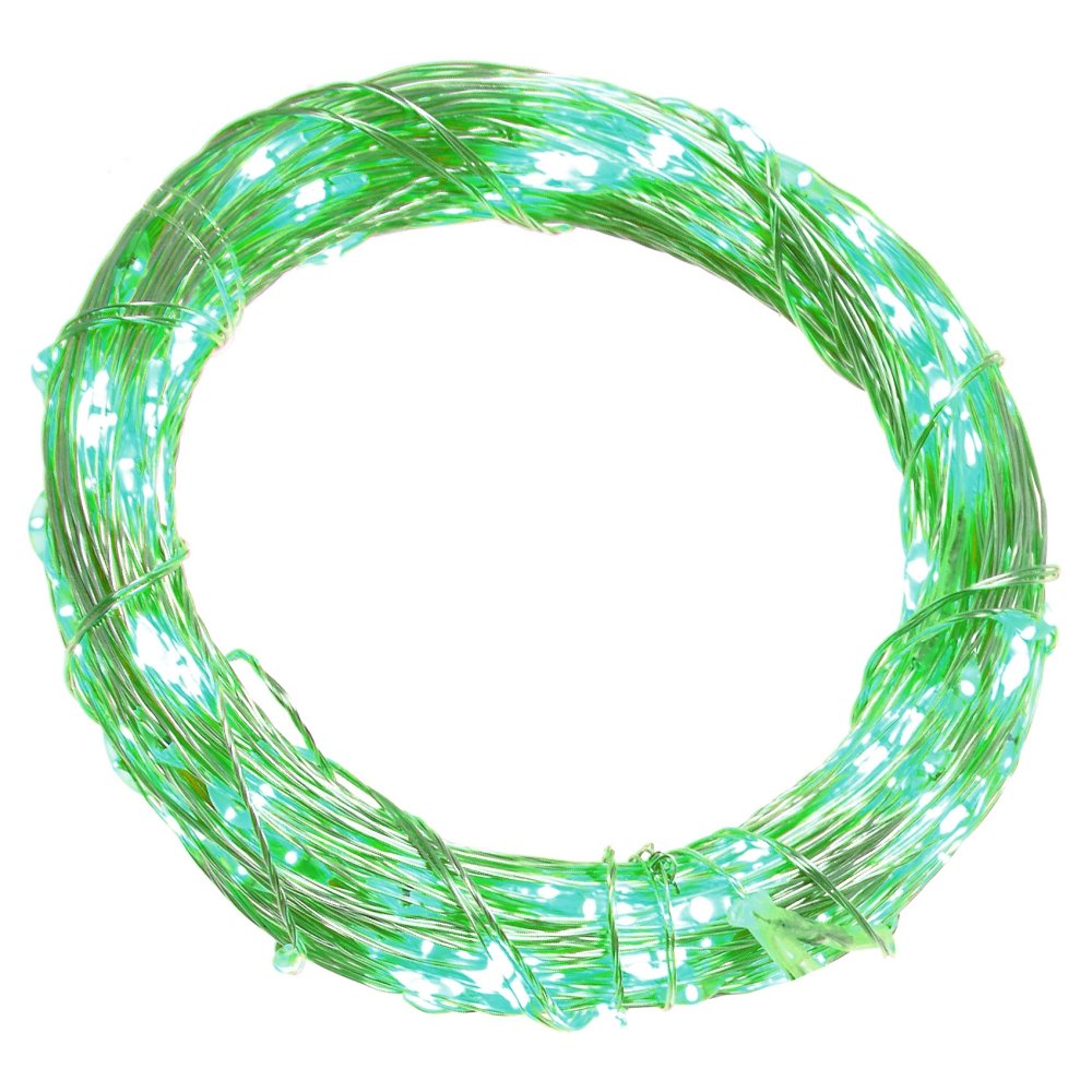 Электрогирлянда (60 зелёных LED, 1 реж свеч,сереб шнур, 1 W), L600 W0,1 H0,2 см, 3хAA)