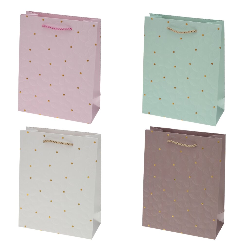 Пакет подарочный (бумага 210г/м2, блок микс 12шт), L18 W8 H23 см, 4в.