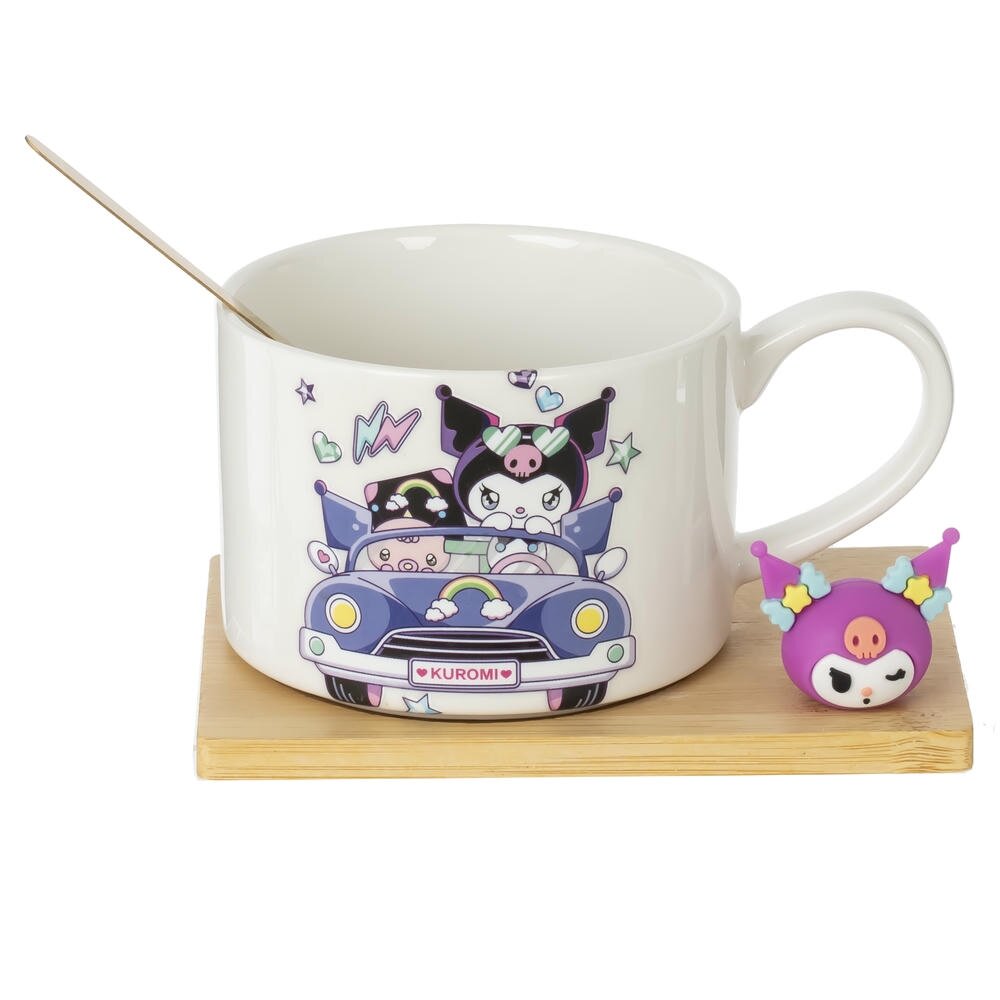 Кружка с ложкой на подставке, 250 мл, L13 W9,5 H7 см