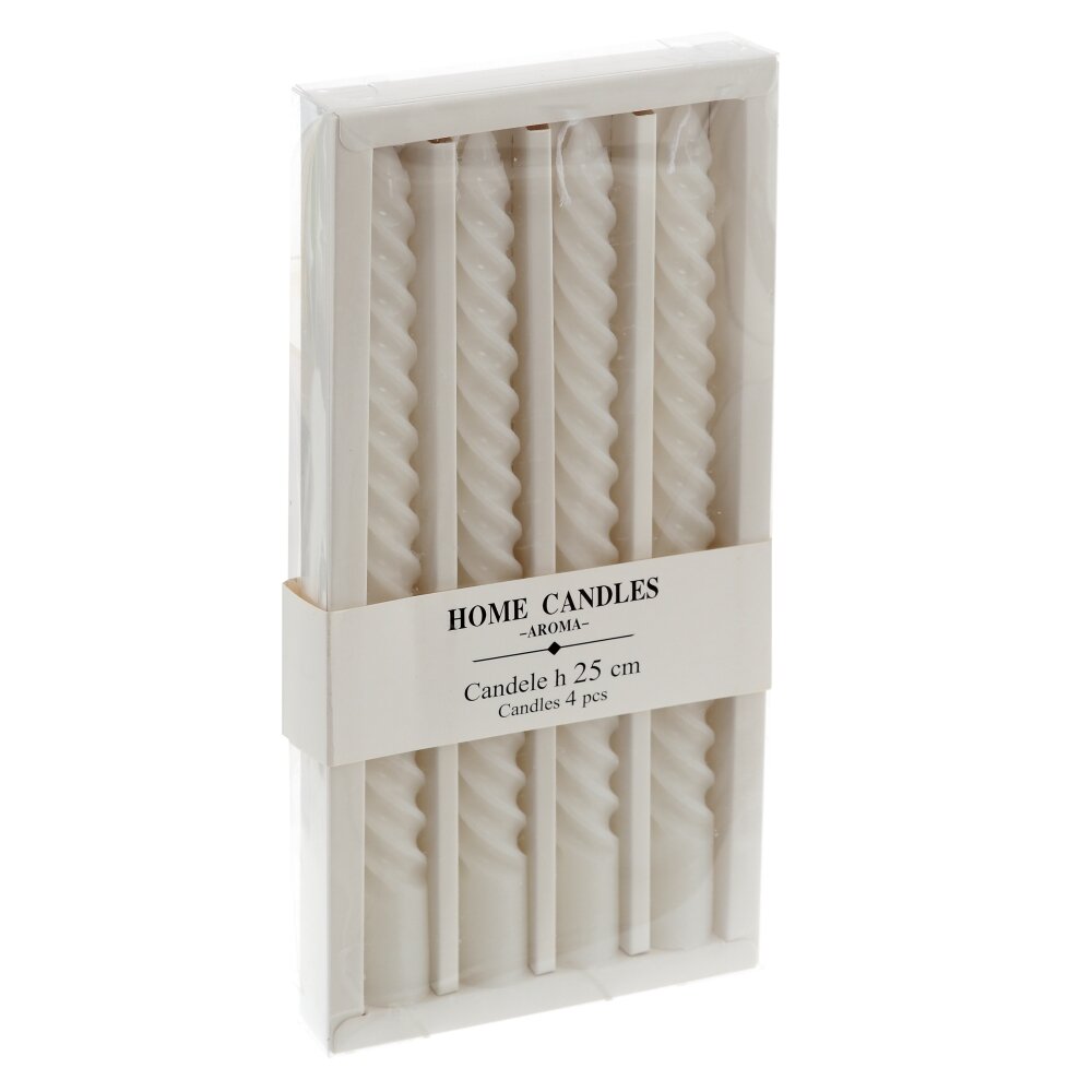 Набор из 4-х свечей, D 2,5см, L13 W2,5 H27,5 см