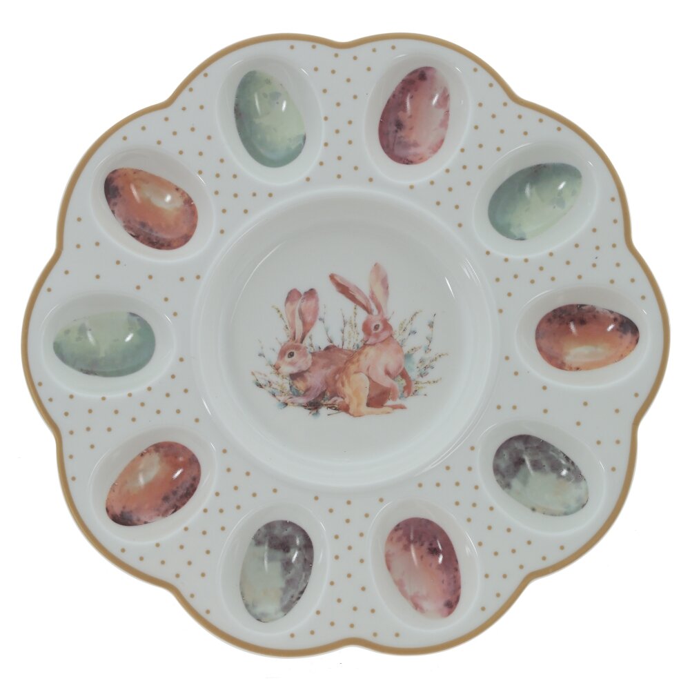 Тарелка для 10-ти яиц, L25,5 W25,5 H2,5 см Тарелка для 10-ти яиц, L25,5 W25,5 H2,5 см