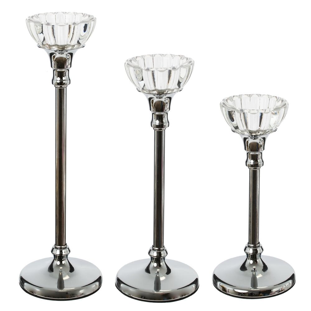 Набор из 3-х подсвечников, L20,5 W11 H33/27,5 см