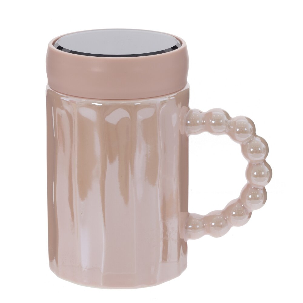 Кружка с крышкой, 360 мл, L12 W8 H12,5 см