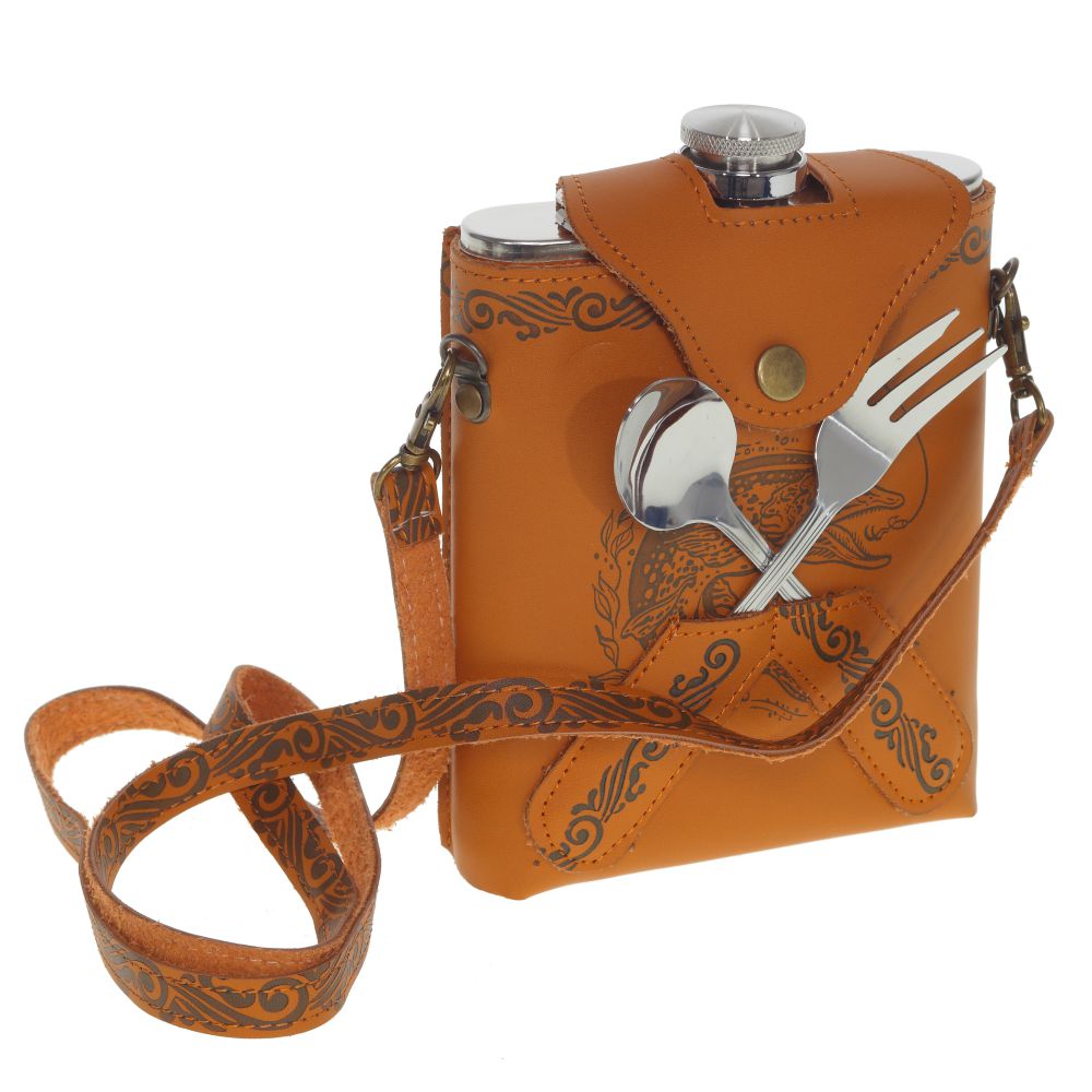 Набор для пикника 3 предм. (фляжка 500 мл, ложка, филка), L13 W4 H17 см Набор для пикника 3 предм. (фляжка 500 мл, ложка, филка), L13 W4 H17 см