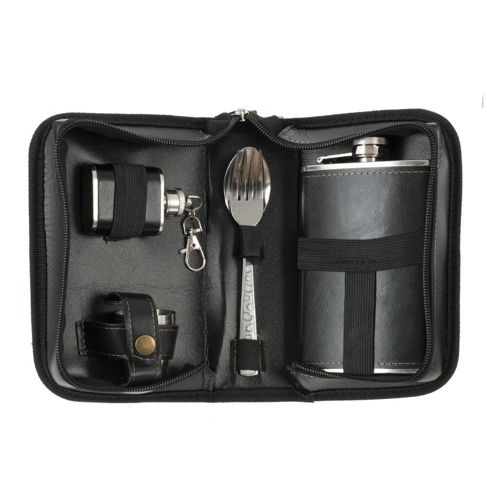 Набор для пикника 6 предм. (фляжка 220 мл, фляжка, ложка, вилка, 2 стопки 30 мл), L12 W7 H18,5 см Набор для пикника 6 предм. (фляжка 220 мл, фляжка, ложка, вилка, 2 стопки 30 мл), L12 W7 H18,5 см