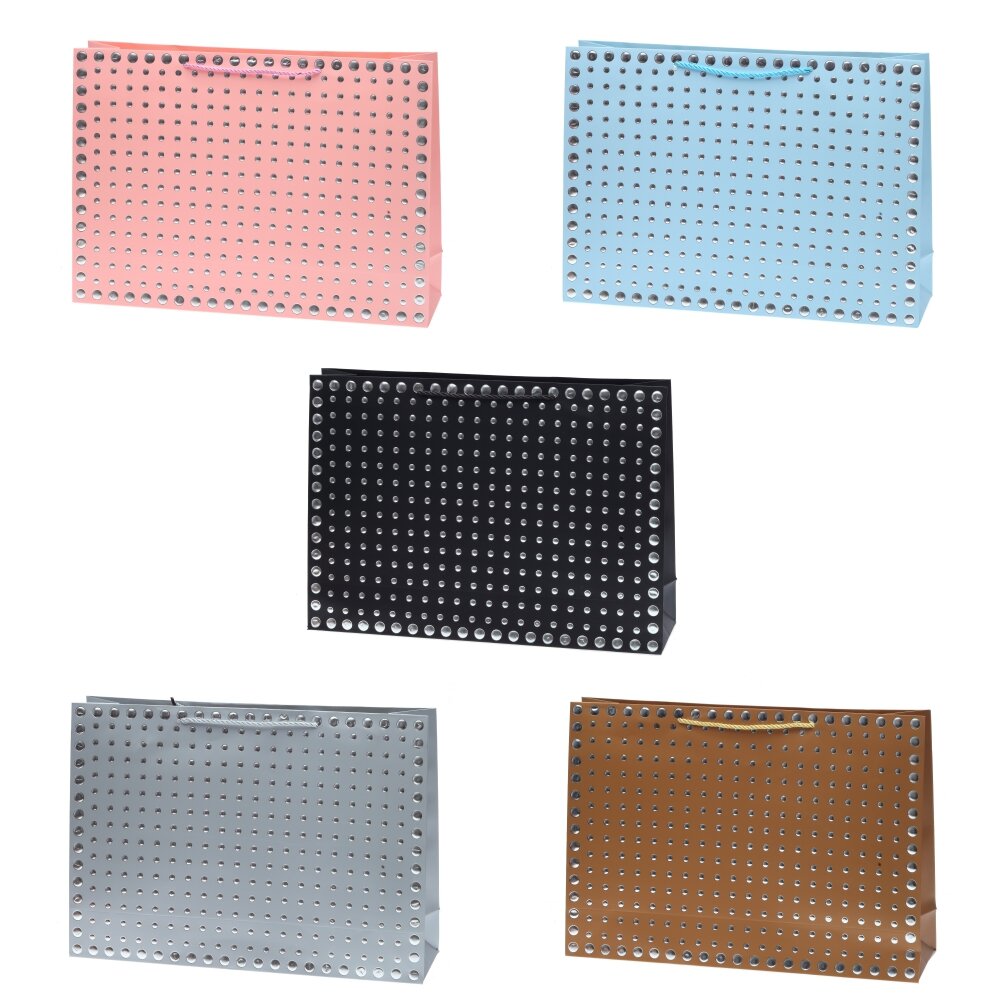 Пакет подарочный L (бумага 210г/м2, блок 12шт), L45 W12 H32 см, 6в.