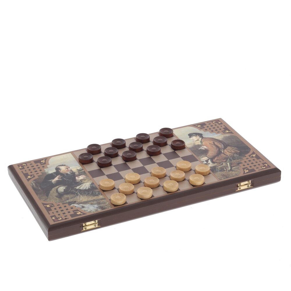 Игра настольная 2 в 1 ( шашки, нарды) 