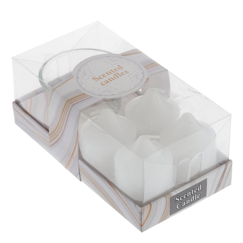 Набор из подсвечника и 4-х свечей, L13,5 W7 H5,5 см