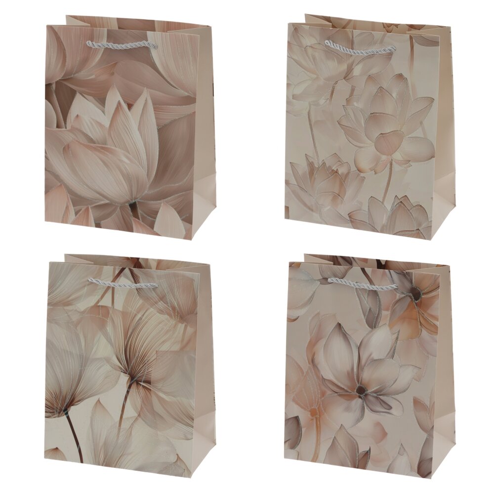 Пакет подарочный S (бумага 210г/м2, блок 12шт), L18 W10 H23 см, 4в.