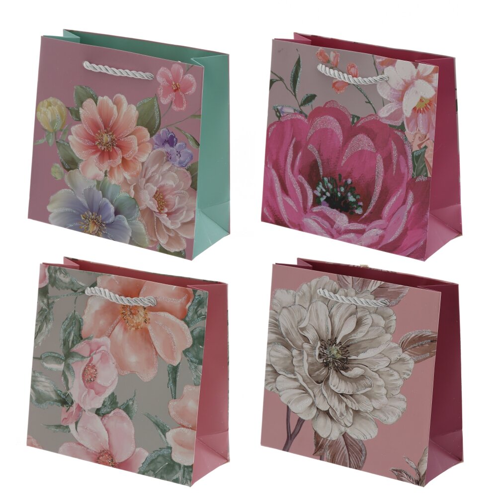 Пакет подарочный XS (бумага 210г/м2, блок 12шт), L15 W6 H14,5 см, 4в.