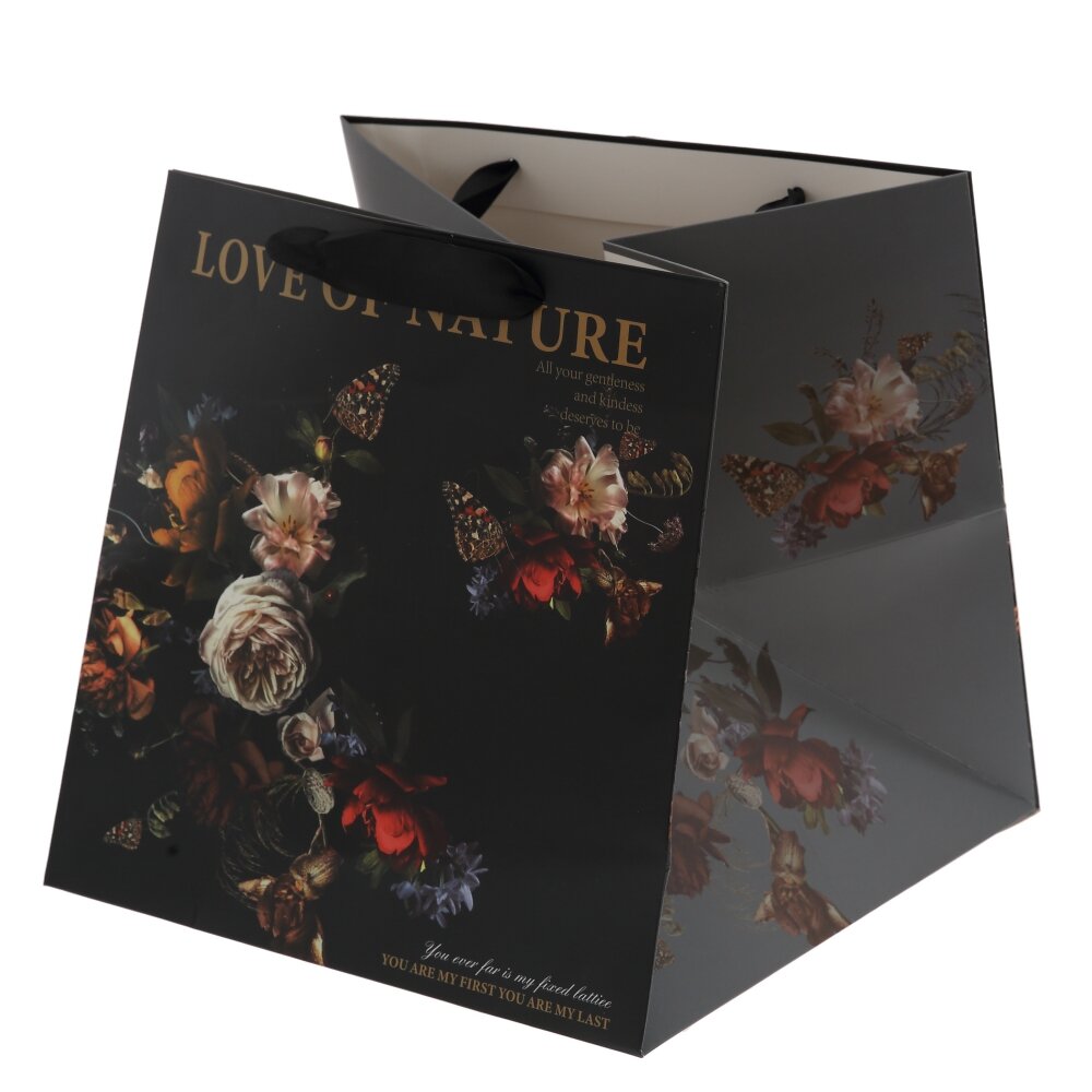 Пакет подарочный M (бумага 210г/м2, блок 12шт), L28 W28 H28 см