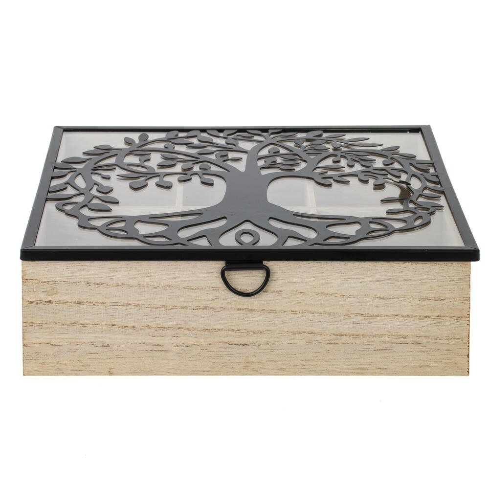 Шкатулка для чайных пакетиков, L24,5 W24 H7,5 см Шкатулка для чайных пакетиков, L24,5 W24 H7,5 см