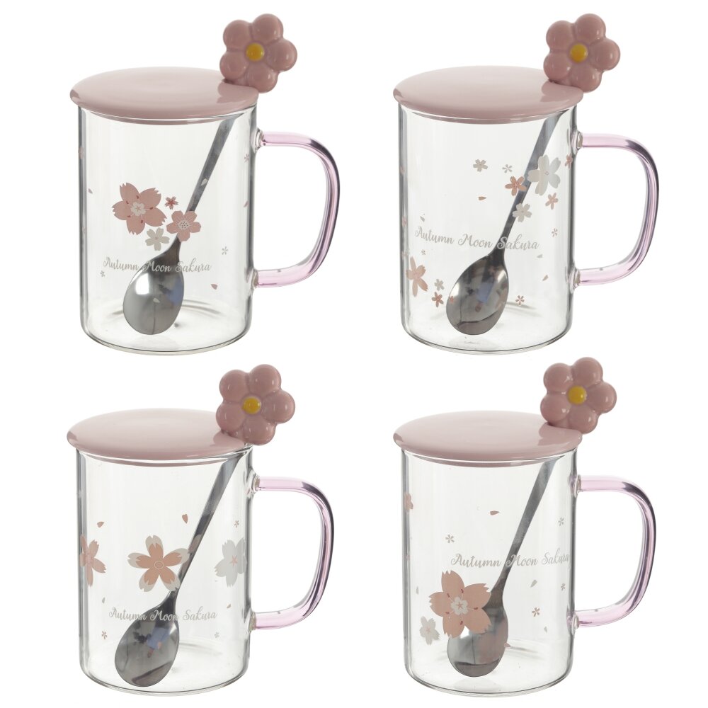 Кружка с крышкой и ложкой, 500 мл, L12 W8 H11 см, 4в. Кружка с крышкой и ложкой, 500 мл, L12 W8 H11 см, 4в.