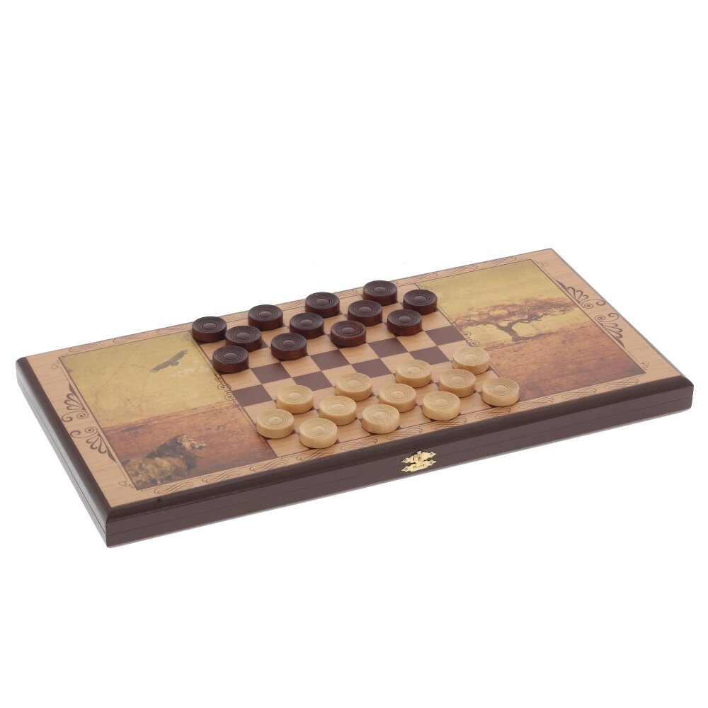 Игра настольная 2 в 1 ( шашки, нарды) 