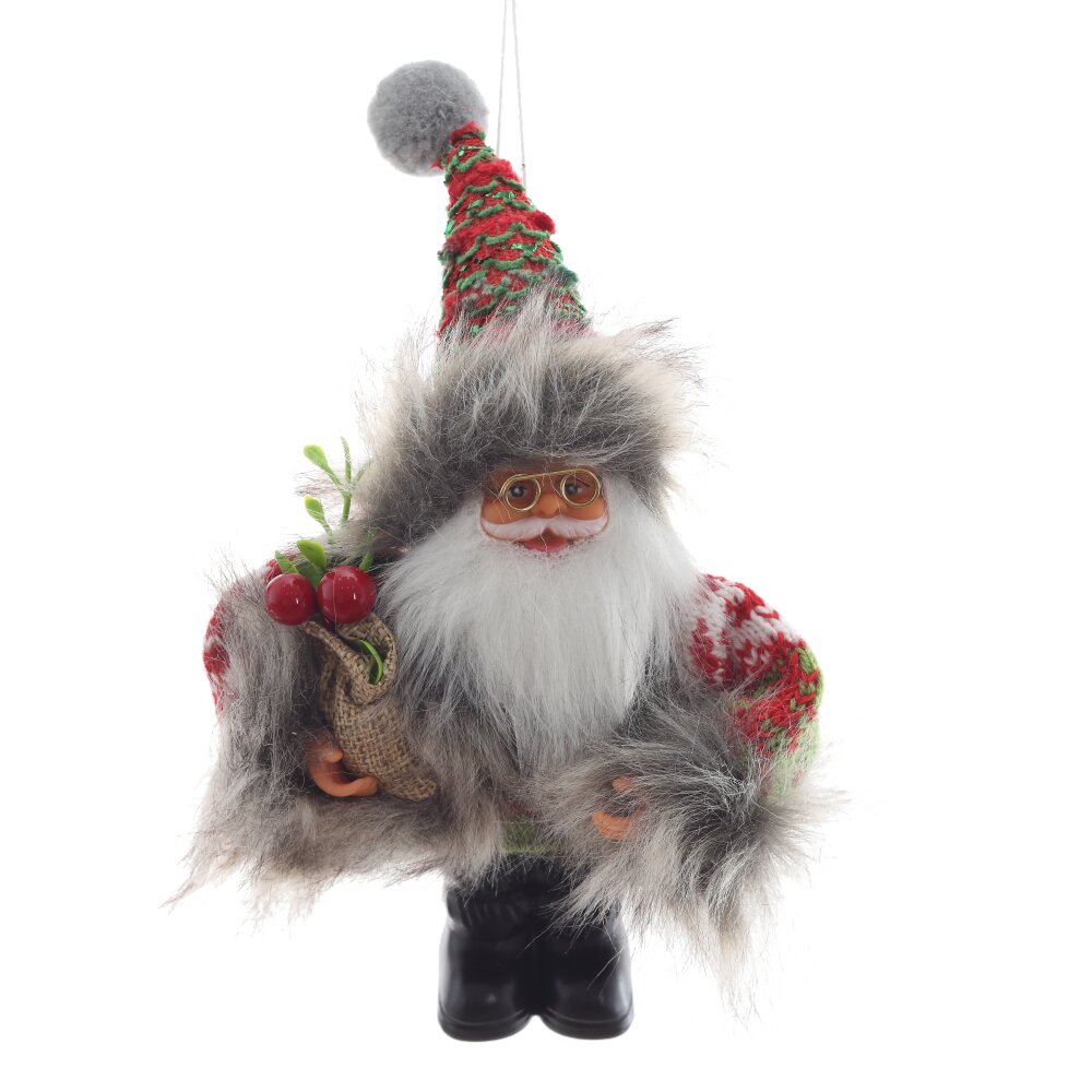 Дед Мороз подвесной, L10 W12 H15 см