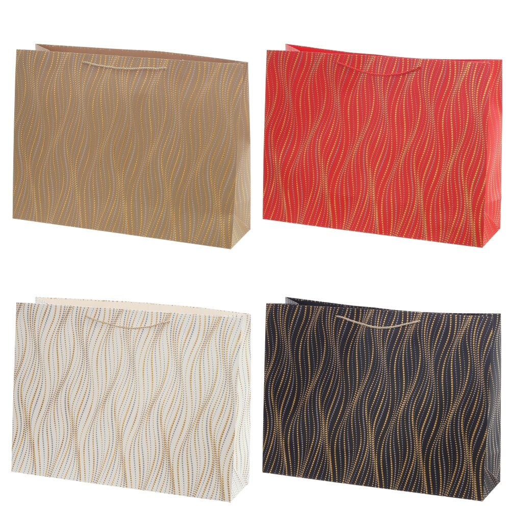 Пакет подарочный (бумага 210г/м2, блок микс 12шт), L59 W17 H44 см, 4в.