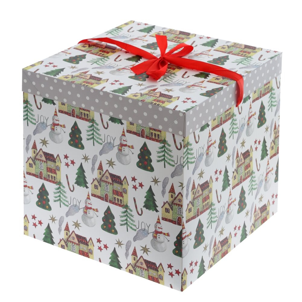 Коробка подарочная (бумага, плотность 350г/м2), L30 W30 H31 см Коробка подарочная (бумага, плотность 350г/м2), L30 W30 H31 см