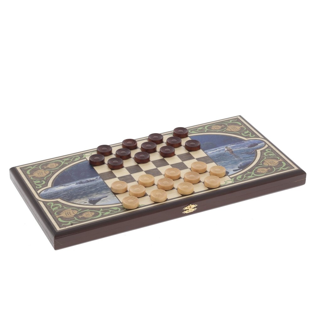 Игра настольная 2 в 1 ( шашки, нарды) 