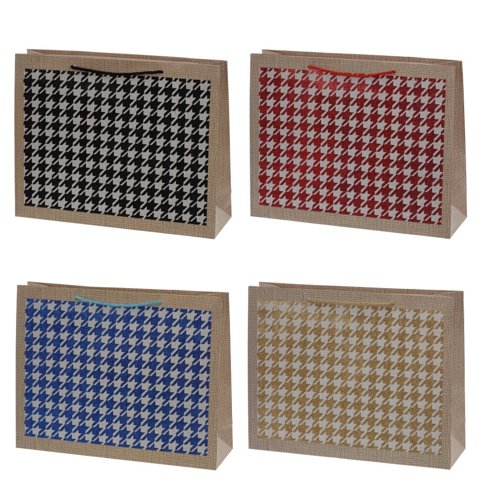 Пакет подарочный L (бумага 210г/м2, блок микс 12шт), L38,5 W11 H30 см, 4в.