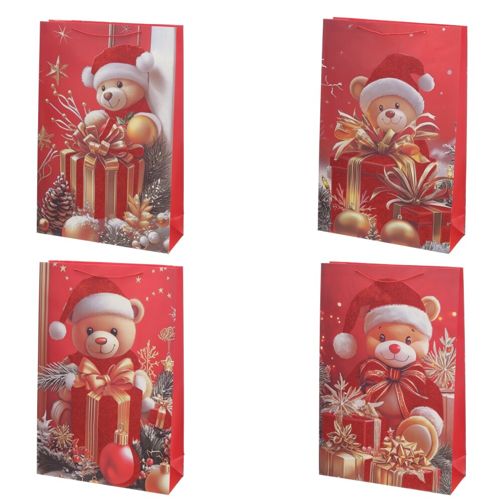 Пакет подарочный XXL (бумага 210г/м2, блок 12шт), L49 W17 H74 см, 4в.