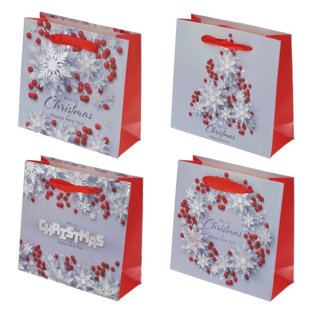 Пакет подарочный XS (бумага 210г/м2, блок 12шт), L14,5 W6 H14,5 см, 4в.