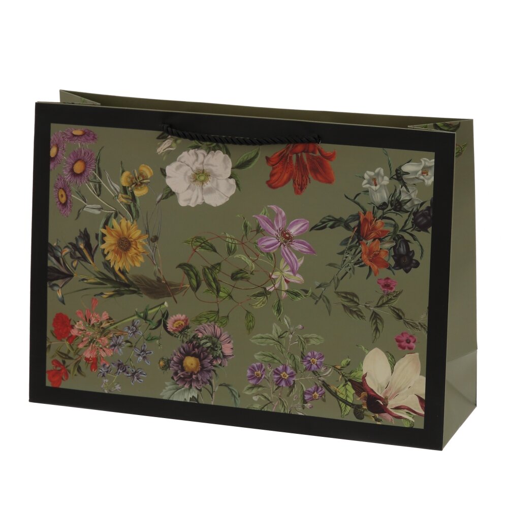 Пакет подарочный L (бумага 210г/м2, блок 12шт), L33,5 W10 H23,5 см