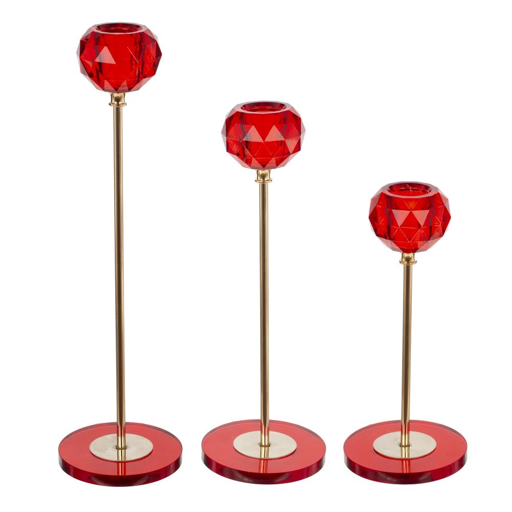 Набор из 3-х подсвечников, L11 W5,5 H28,5 см Набор из 3-х подсвечников, L11 W5,5 H28,5 см