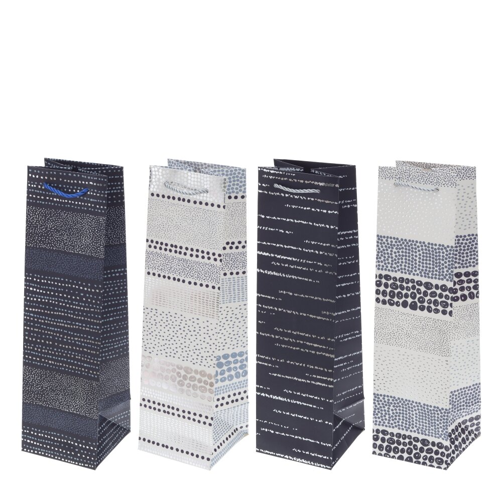 Пакет подарочный (бумага 210г/м2, блок микс 12шт), L11 W11 H38 см, 4в.