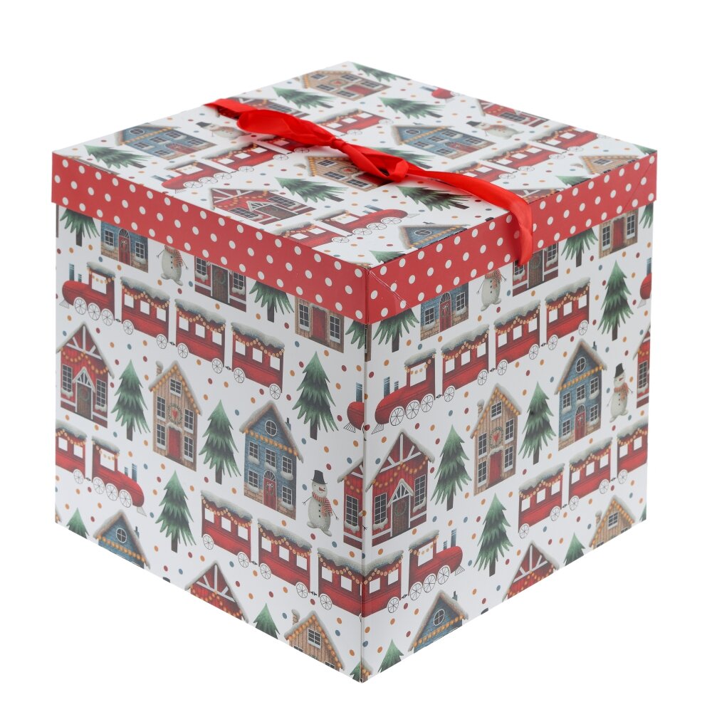 Коробка подарочная (бумага, плотность 350г/м2), L30 W30 H31 см