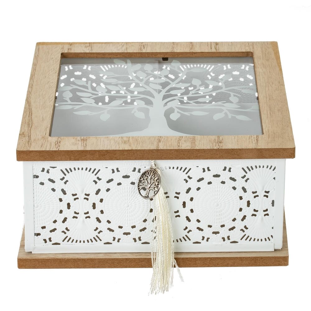 Шкатулка для чайных пакетиков, L18,5 W18,5 H9 см Шкатулка для чайных пакетиков, L18,5 W18,5 H9 см