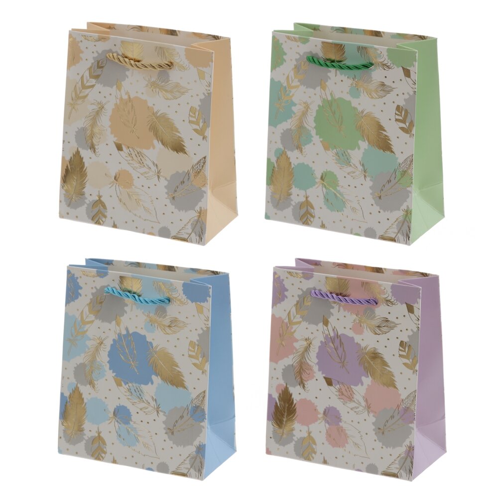 Пакет подарочный XS (бумага 210г/м2, блок микс 12шт), L12 W6 H14 см, 4в.