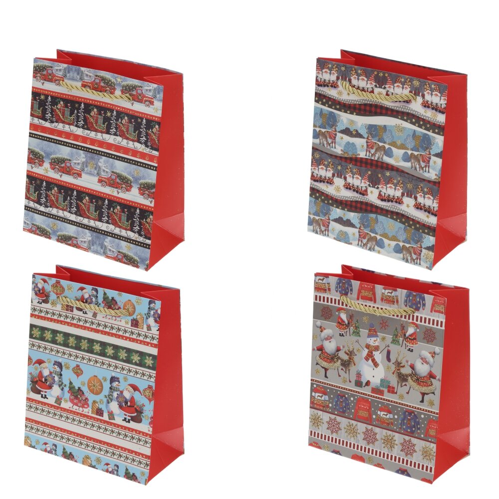 Пакет подарочный XS (бумага 210г/м2, блок 12шт), L14 W7 H17 см, 4в.