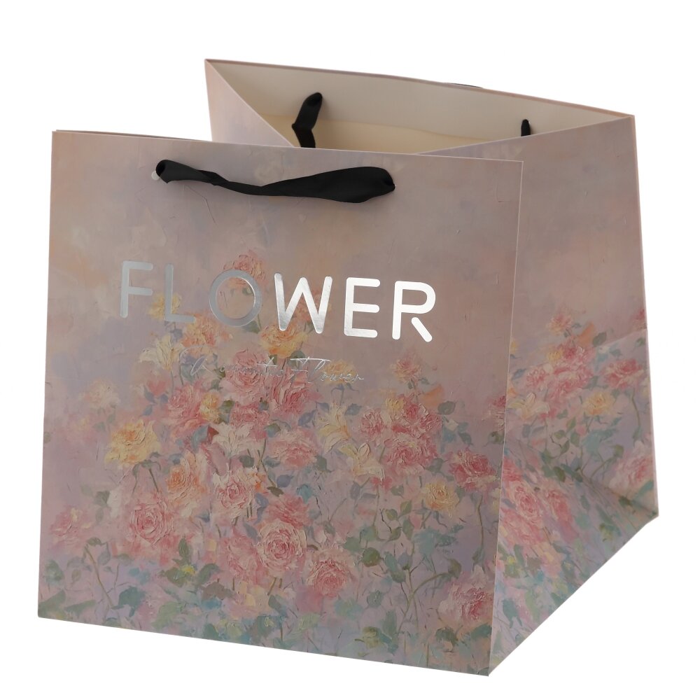 Пакет подарочный M (бумага 210г/м2, блок 12шт), L27 W27 H27 см