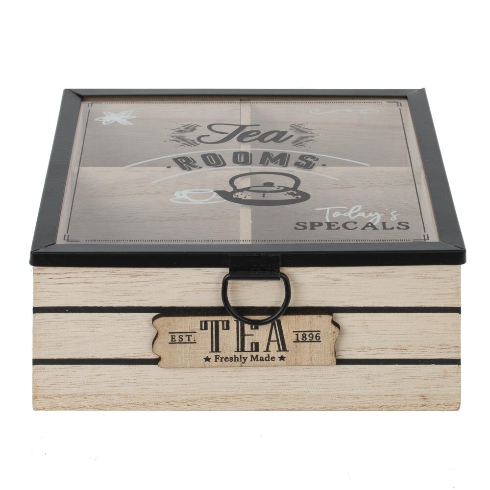 Шкатулка для чайных пакетиков, L17 W17 H7,5 см Шкатулка для чайных пакетиков, L17 W17 H7,5 см