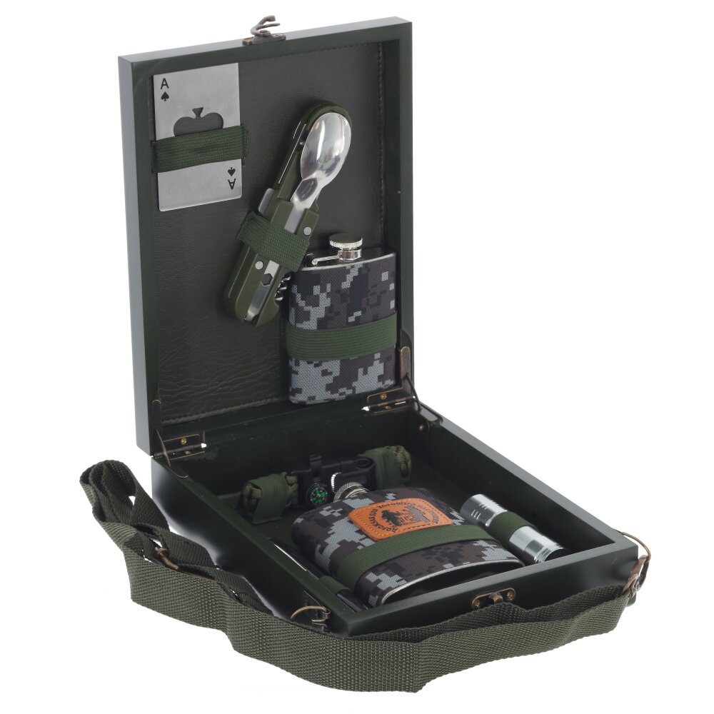 Набор из 7-ми предм: 2 фляжки 210 мл, L19 W2,5 H12 см Набор из 7-ми предм: 2 фляжки 210 мл, L19 W2,5 H12 см